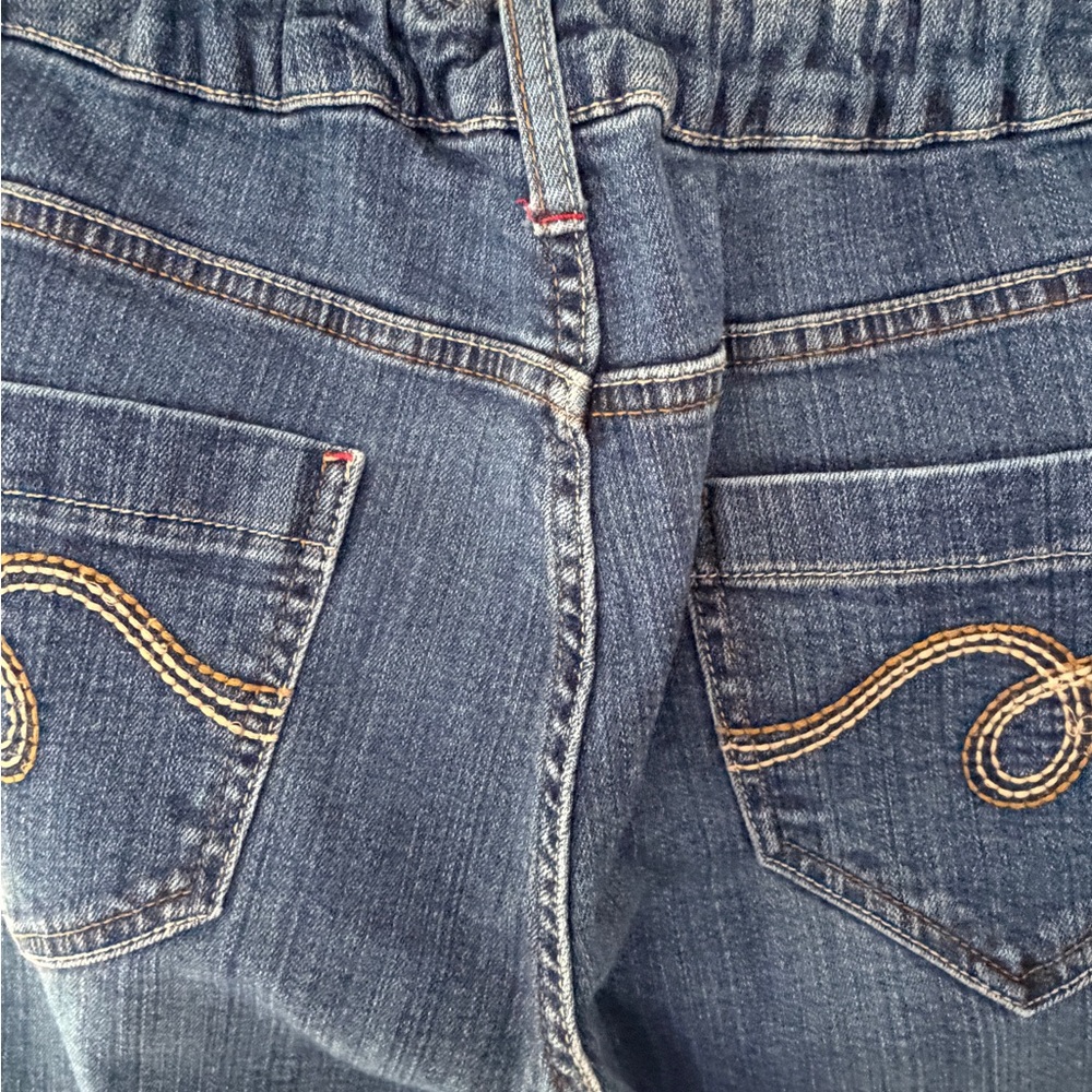Smith's Dungarees Jeans Women Size 14 Blue Excellent Bootcut Elastic Waist - Picture 4 of 5